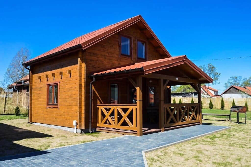 Domki całoroczne do 8 osób – widok z zewnątrz, Piecki, Mazury